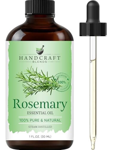 Handcraft Blends Rosemary Essential Oil 1 Fl Oz 100% Pure and Natural Premium Grade Essential Oil for Diffuser and Aromatherapy Skin Massage Candle and Soap Making Fragrance