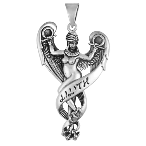 Lilith Pendant Goddess Jewelry - .925 Sterling Silver Wiccan Amulet