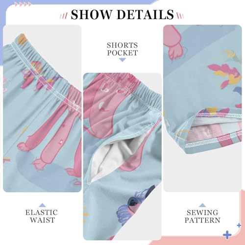 ZZXXB Poodle with Glasses Boys Long Pants Soft Trousers Elastic Waist Kids Lounge Bottoms with Pockets S-XL4