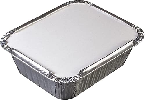 (Pack of 25) Aluminium Foil Food Containers with Lids for Catering Christmas Party Picnic & Food Storage Meal Prep Microwave Safe Disposable Tin Tray Dishes (120, Rectangular, 100, Foil Container)