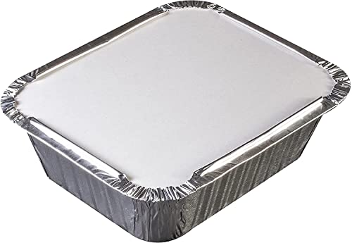 (Pack of 25) Aluminium Foil Food Containers with Lids for Catering Christmas Party Picnic & Food Storage Meal Prep Microwave Safe Disposable Tin Tray Dishes (600, Rectangular, 60, Foil Container)