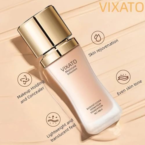 Cover Hydration Liquid Foundation Concealer, 45ML Moisture Liquid Flawless Makeup Cosmetic, Suitable for Most Bright/Neutral/Dark Skin — view 4