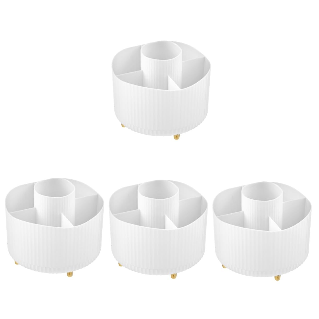 4 Piezas Organizador de Maquillaje para tocador Tapa Cromo Titulares cosmético Cajas almacenaje Cajas de almacenaje Organizador de Pinceles Cubo de Cepillo doméstico páginas Cabilock