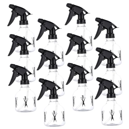 WRITWAA Botellas Pulverizadoras De Peluquería 12 Piezas 250ml Transparentes Pulverizador Multiusos Para Salón De Belleza y Cuidado Del Cabello