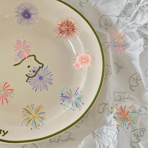 Image of 50Pcs Firework for Scrapbooking,Self-Adhesive Transparent Stickers Scrapbook Supplies Journaling Supplies for Adult Card Making Letters DIY Water Bottle Cards Decoration