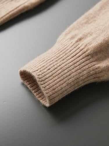 Men's Crew Neck Long Sleeve Knitted Sweater Solid Color Casual Cashmere Sweater4