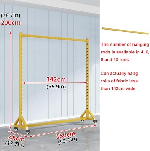 Adjustable Vinyl Wrap Holder - Heavy Duty Steel Storage Rack with Rolling Organizer for Fabric Rolls, Tablecloths, Window Films, and Wallpaper Displays