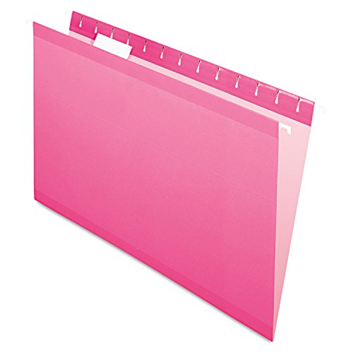 Pendaflex 415315Pin Hanging Folder, 1/5 Tab Cut, Legal, 25/Bx, Pink #TOP1