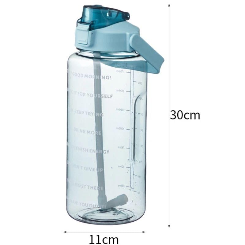 Image of VISBY INDIA Plastic Water Bottle, 2L Capacity, BPA-Free, Airtight, Contemporary Style, Wide Mouth Design for Home, Office, Gym, Travel, Clear Finish, 20cm Height (Green)