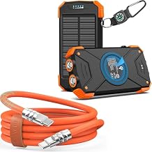 BLAVOR Solar Charger Power Bank 10,000mAh, Portable Wireless Charger, 20W Fast Charging+60W Fast Charging USB C to USB C Cable, Type C Charging Cable Cord Fast Charge