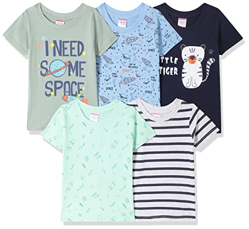 Image of Mom's Love Boy's Printed Regular Fit Baby and Toddler T-Shirt Set
