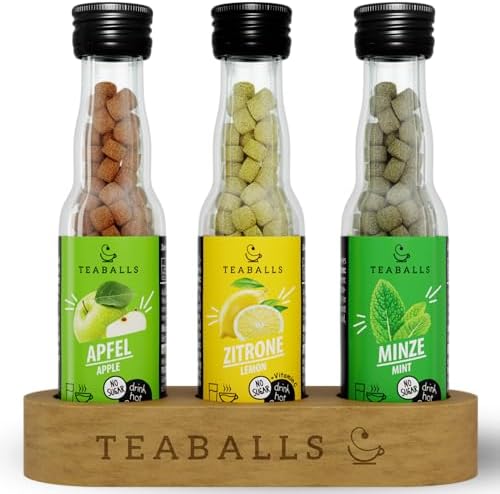 TEABALLS 3er Set Fresh Mix - Apfel, Zitrone, Minze - Tee Set zuckerfrei | FRESH MIX: Apfel, Zitrone & Minze TEABALLS - drei frische, erfrischende Sorten in einem Entdeckerset.