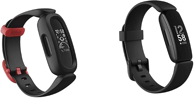 Fitbit Ace 3 Activity Tracker for Kids, Up to 8 days battery life & water resistant up to 50 m & Inspire 2 Health & Fitness Tracke, 24/7 Heart Rate & up to 10 Days Battery , Black