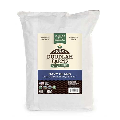 Organic Navy Beans 25 lb Bulk - Non-GMO & USDA Organic