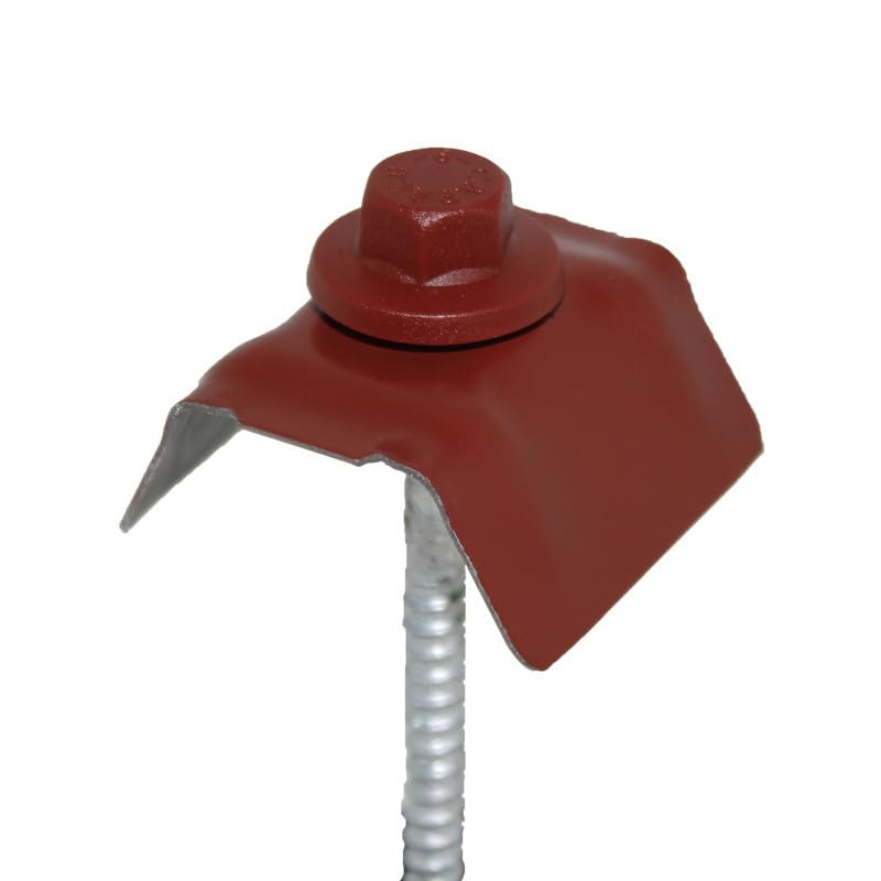 Kit de 50 fixations pour bac acier 1045 (vis L 100 x diam 6 mm) Rouge 8012