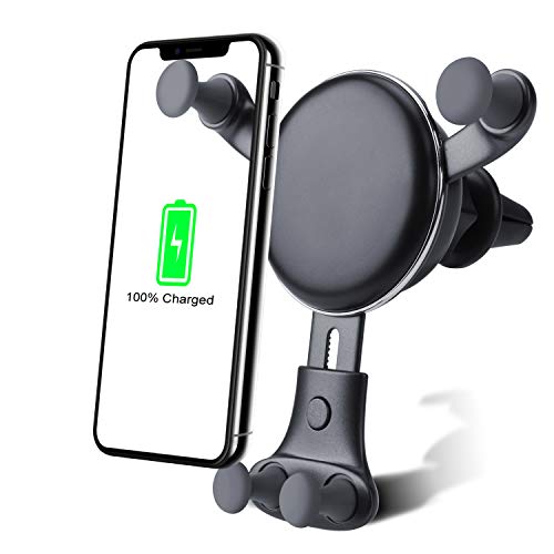 Wireless car Charger Mount-Adjustable Bracket-Gravity System-Fast Charging-Compatible with iPhone Xs Max/XS/X/XR / 8 Plus / 8 Samsung Galaxy Fold / S9 / S9+ / S8 / S8+ / S7 Edge / S7 / S6 Edge+