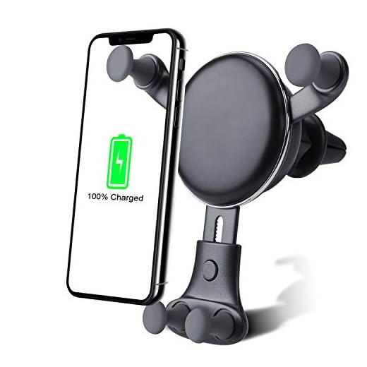 Wireless car Charger Mount-Adjustable Bracket-Gravity System-Fast Charging-Compatible with iPhone Xs Max/XS/X/XR / 8 Plus / 8 Samsung Galaxy Fold / S9 / S9+ / S8 / S8+ / S7 Edge / S7 / S6 Edge+
