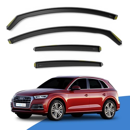 EdgeVisors Wind Deflectors | Fits: AUDI Q5 MK2 (2016-2024) 5 Door SUV 4pc Set | In-Channel Rain Guards for Wind, Rain & Sun Protection, Easy Installation - Tinted