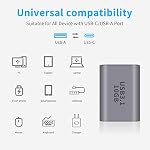 Poyiccot 10Gbps USB Une femme à USB C Adaptateur femelle, Type C à Type A Convertisseur bidirectionnel (Type C 3.1 Gen2) Compatible avec iPhone, MacBook Pro, Ordinateur portable, paquet de 2