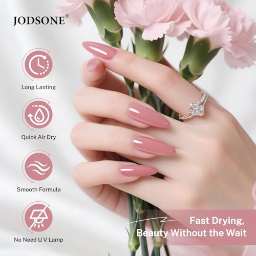 JODSONE 16.5ml Dusty Rose Nail Polish Large Volume Quick Drying Light Pink Nail Polish, Fast Drying and Long Lasting Color Nail Art DIY Home Manicure Gift for Women - Image 4
