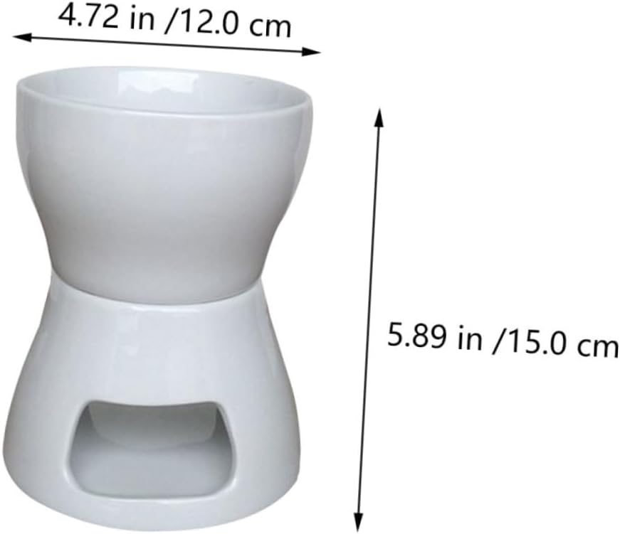Cabilock Mini Cheese Fondue Pot Lightweight Ceramic Melting Pot Home Use Easy to Clean Forks
