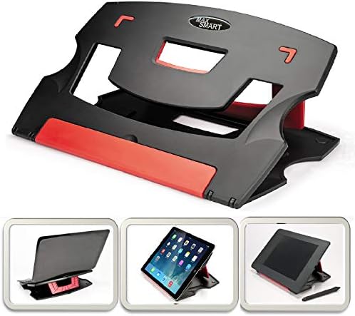 Max Smart Tablet Drawing Stand, Laptop Stand, Reading Stand, Folding, Portable and Adjustable Angles Ergo View for 15 inch Laptop, Digital Graphic Drawing Tablet, Artisul, iPad Pro, Wacom Cintiq (Red)