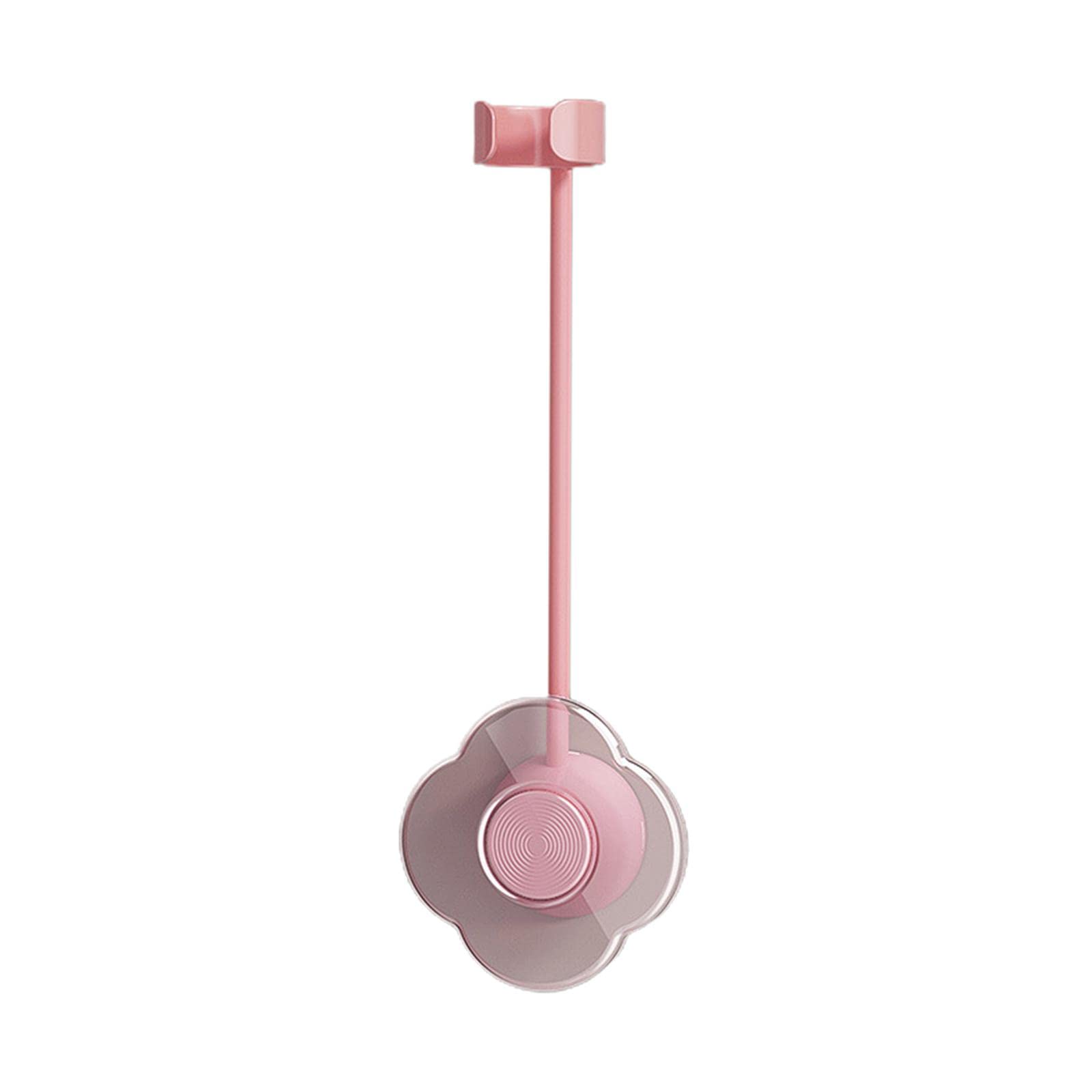 Wall Mount Hair Dryer Holder Hands Free Bendable Rod Hairdryer Stand Round Pink-image-3