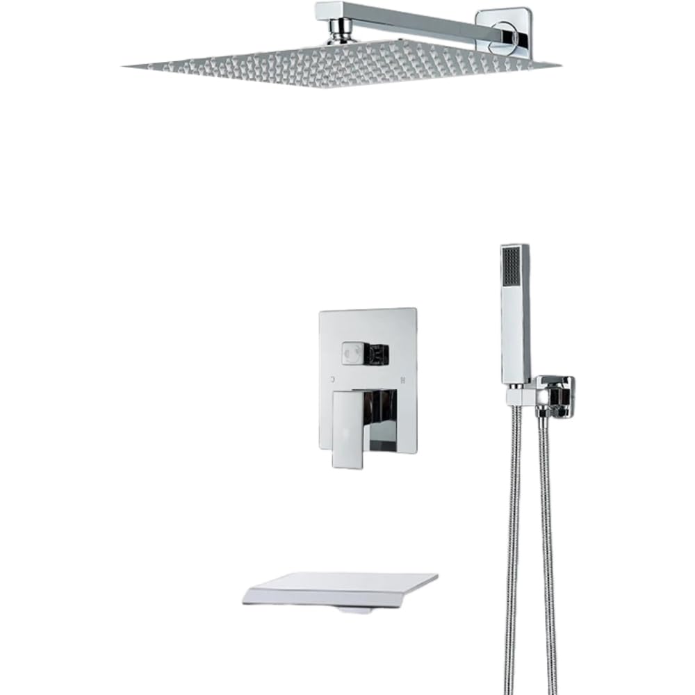 Ensemble de robinets de douche à effet pluie cascade et mitigeur