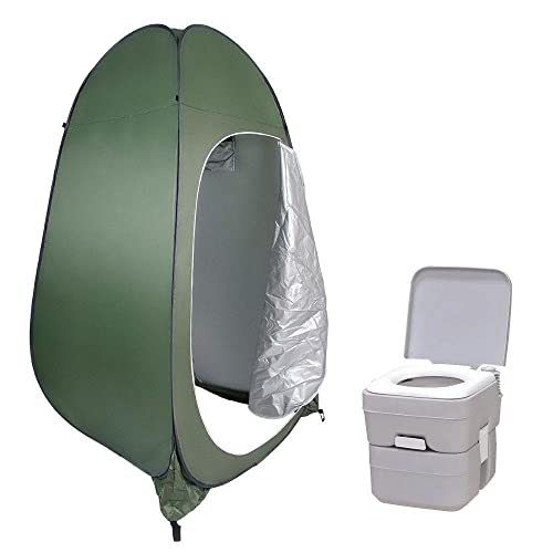 Kit Banheiro Portátil para Camping Pelegrin Mini Tenda PEL-1.90M e Vaso Sanitário PEL-VP20 20 Litros