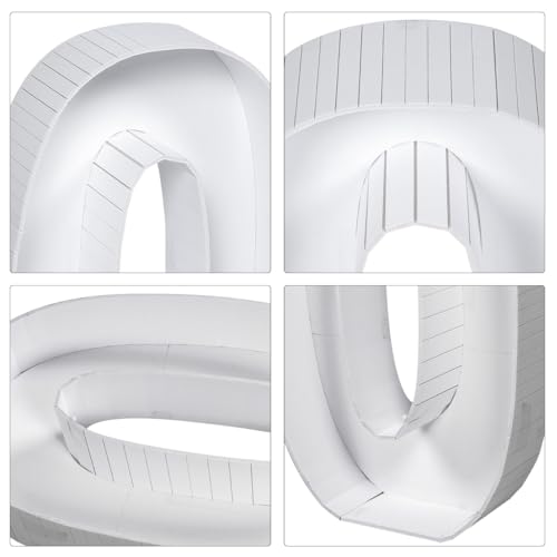 Boîte à ballons chiffre 0 en PS blanc structure rigide et réutilisable pour réception
