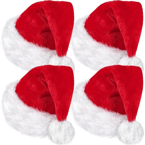 Bonnet de Noël pour adultes en velours doux, idéal pour vos photos de famille