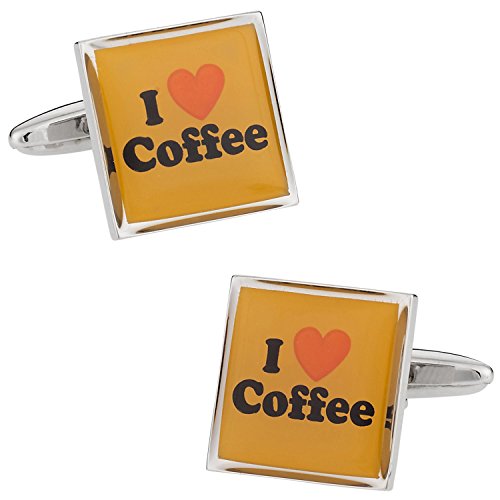 Mancuernillas divertidas para hombre I Love Coffee
