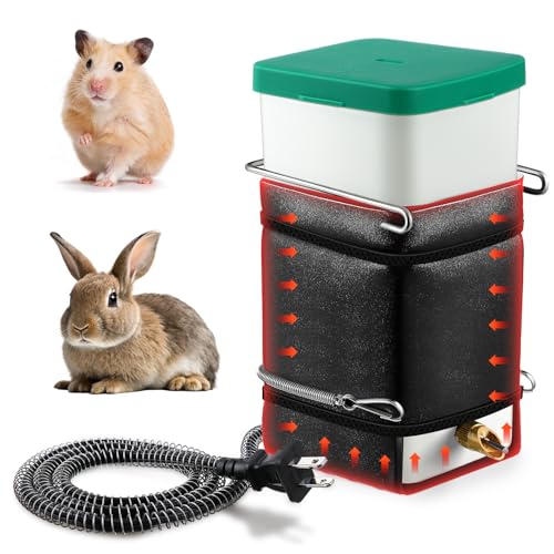 Saillong 1 Pack Rabbit Water Bottle, 32 oz No Drip Heated Water Bottle for Rabbits, Hamster, Guinea Pigs, Ferrets, Birds, Mouse, Cockatiel, Rats, Other Small Animal Pet No Leak No Mess Mount Drinker