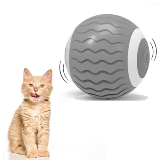 Bola Brinquedo Interativo Inteligente para Gatos com Catnip Silicone Rotação 360º Giratória (Cinza)