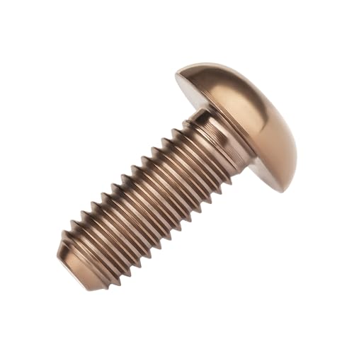 Image of Titanium Bolt M4x6 8 10 12 15 20mm Hex Head Screws for Bicycle Pack of 4 (Bronze, M4x10mm)