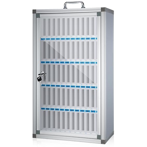 Suptikes 60-Slot Metal Cell Phone Locker with Lock | Mobile Phone Storage Cabinet for Schools, Offices, Gyms & Institutions