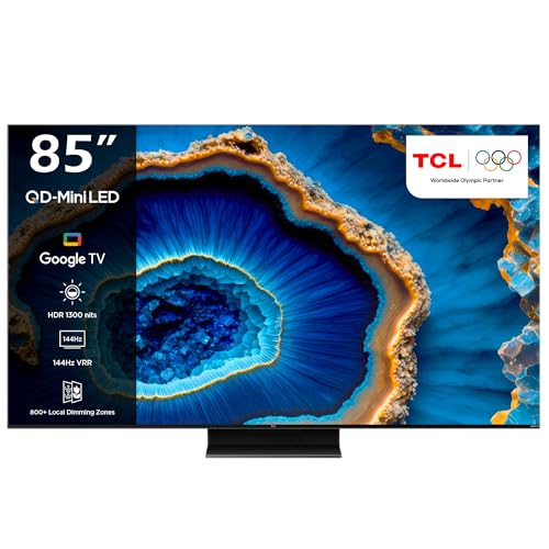 Image of TCL 85 Inch TV, 4K QD-Mini LED Smart TV, Google TV, Game Master 2.0 Dolby Vision IQ-Atmos HDR 1500 nits peak IMAX Enhanced 144HZ VRR - 85C755
