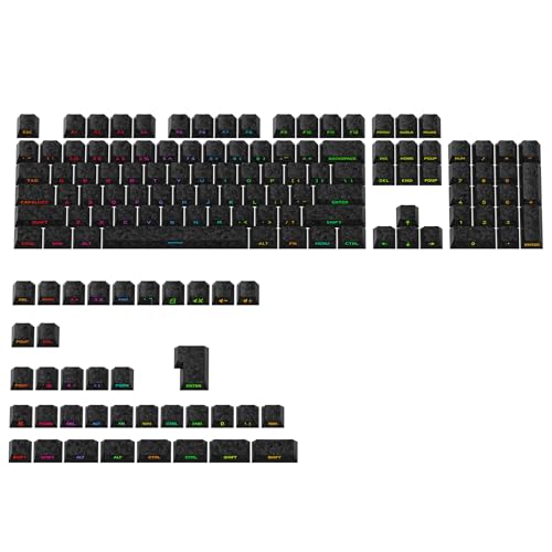 Image of Fogruaden PBT Keycaps Set, Cherry Profile Custom Keycap for Mechanical Keyboard Keycaps(CarbonBlack)