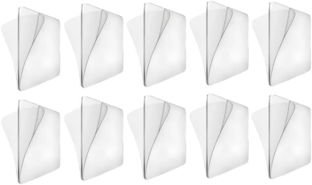 WLSuDHoncc 10Pcs Transparent Wall Mounted Replacement Sticky Pads for Kitchen Bathroom Shower Caddy Organizer Rack Holder Nail Free