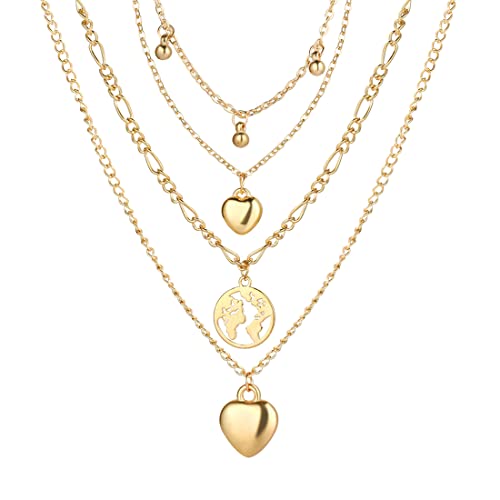 Gold-Plated Layered Necklace-Set Of 2