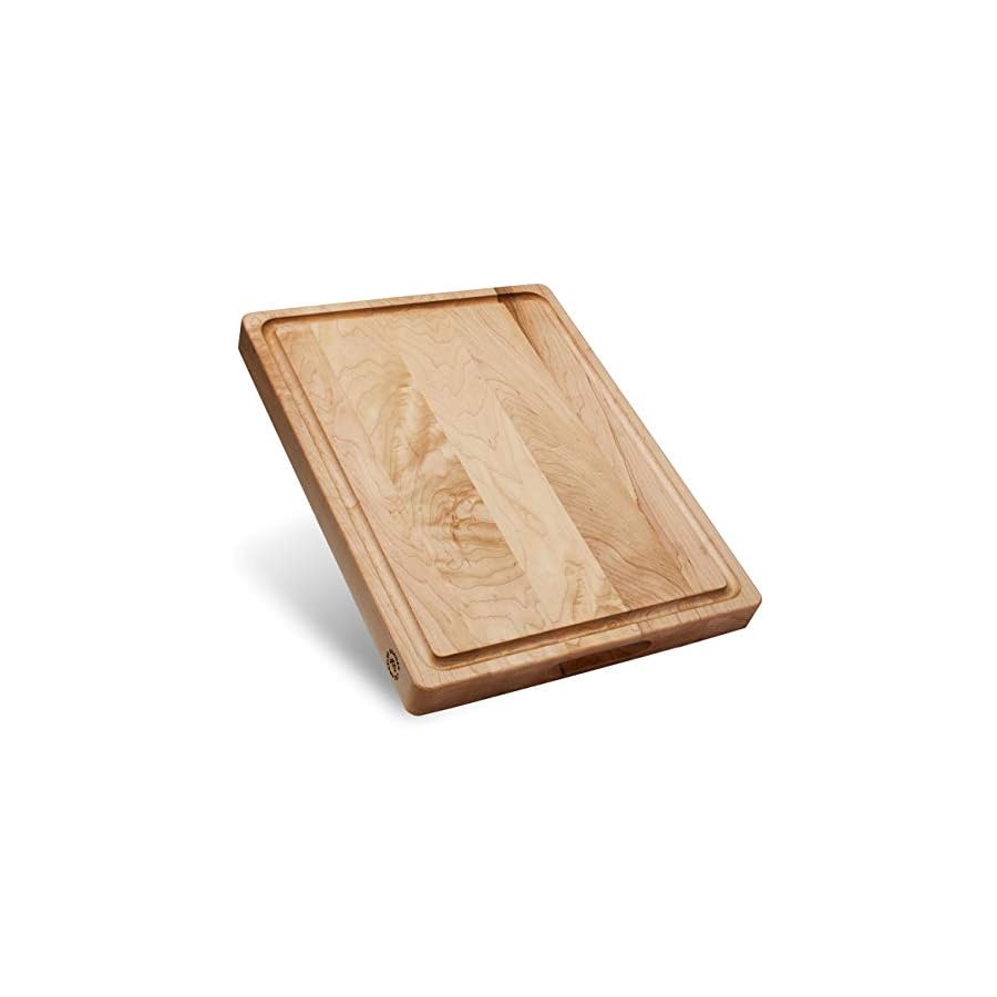Sonder Los Angeles, Made in USA, Large Thick Maple Wood Cutting Board for Kitchen with Juice Groove, Sorting Compartment, Charcuterie Wooden Board 17x13x1.5 in (Gift Box Included) Natural