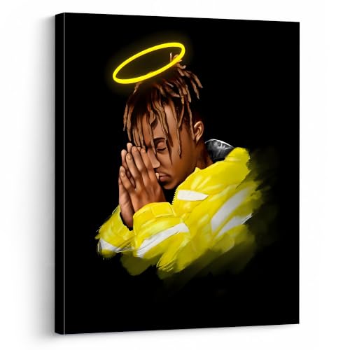 Image of Juice WRLD Canvas Wall Art, Rapper Collage Poster Print, Hip Hop Music Artwork for Bedroom Studio Gaming Room Decor, Vibrant Album Cover Picture Print Framed Music Wall Painting 16X20 inch
