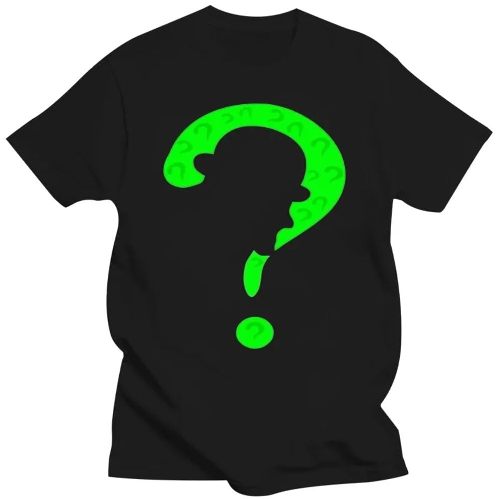 Men T Shirt Riddler Design Cotton T Shirt S Funny t-Shirt Novelty Tshirt Black XXL