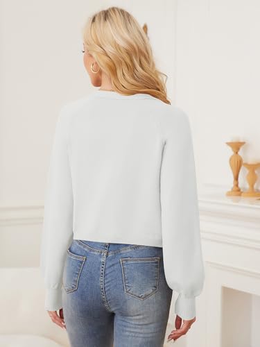 Image of ZAFUL Women's Cropped Cardigan Sweaters Long Sleeve Open Front Short Bolero Shrugs Casual Knit Ribbed Sweater