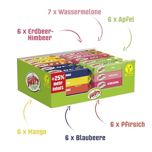 FRITT Vegan 40 x 70g, vegane Kaubonbons in 6 fruchtigen Sorten mit Vitamin C, Großpackung