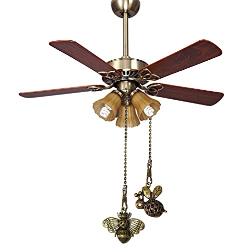 Image of 6 Pcs 15 inch Vintage Bee Out Charm Pendant Ceiling Fan Danglers Fan Pulls Chain Extender with Ball Chain Connector (Bee)