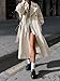 Tankaneo Womens Long Trench Coat Fall Fashion Oversized Double Breasted Lapel Overcoat Outerwear with Belt