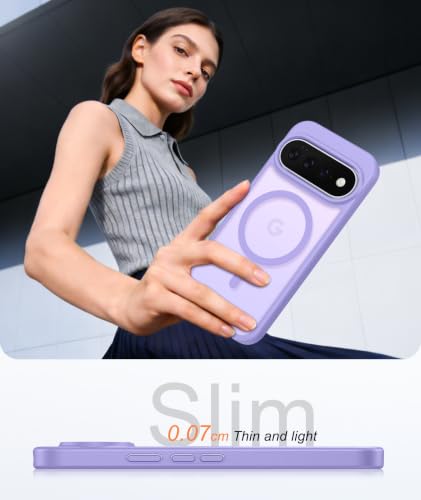 Image of FNTCASE for 11 /11 Pro Case: Compatible with MagSafe Light Purple | With Screen Protector, Translucent Magnetic Back, Military Grade Drop Protection, Matte Shockproof Phone Cover, Light Purple