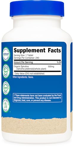 Nutricost Organic Spirulina Tablets