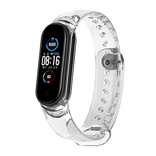 KUTEWEU Smart Watch Strap Compatible for Xiaomi Band 7,Transparent Silicone Wristband Adjustable Replacement Sport Strap,Watch Strap Wristband for Huawei Band 7 Watch Strap Accessories (white) - Image 3